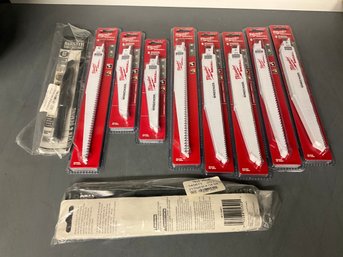 Grouping Of Milwaukee Sawzall Blades And Drill Bits
