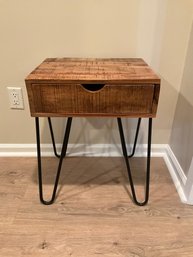 Wood And Metal End Table