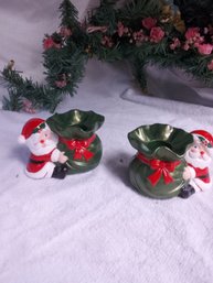 Taper Christmas Santa Candleholders