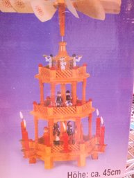 Three Tier Handmade Wood Advent Pyramid Nativity