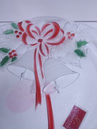 Mikasa Christmas Bells Crystal Platter Cookie Tray