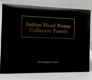 Inian Head Penny Collector Panels With Pennies 1879-1909 & Stamps
