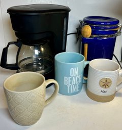 Coffee Maker, Canister, Mugs