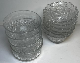 Indiana Glass Fruit Cocktail Bowls & Arcoroc France Bowls