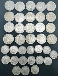 Vintage Hong Kong Queen Elizabeth One Dollar Coins, 50 Cent Coins