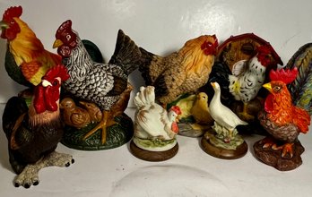 Roosters & One Goose