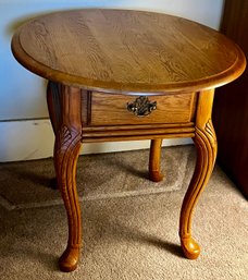 Oval End Table With Drawer - Made In USA
