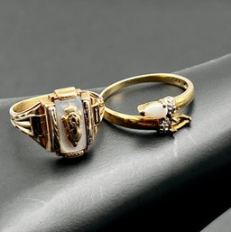 10K Gold Class Ring & Scrap/repair Ring