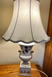 American China 22 Karat Gold Hand Decorated Lamp With Shade