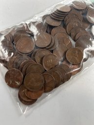 Un-Searched Bag Of 100 Wheat Leaf Pennies