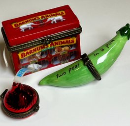 Trinket Boxes Barnums Animal Crackers, Hershey Kiss & 2 Peas In A Pod