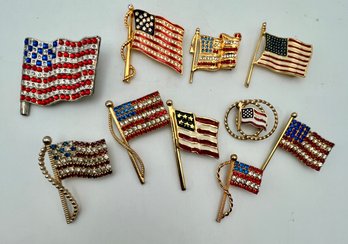 Lot USA Flag Pin Lot