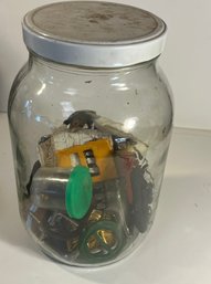 Large Old Jar With Buckles & Slides