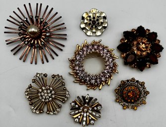 7 Vintage Brooch Pin Lot