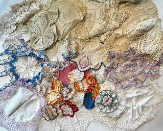 Vintage Crochet Lot- Egg Coddlers, Doilies & Other
