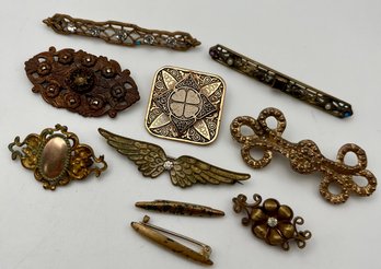 Lot Of 10 Vintage & Antique Pins