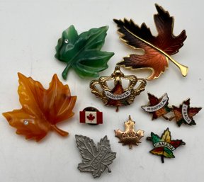 Maple Leaves Canada Pins - 1 Sterling