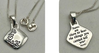 Aunt Pendant And Sterling Chain