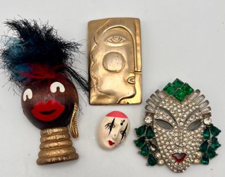 Vintage 4 Face / Head Pins