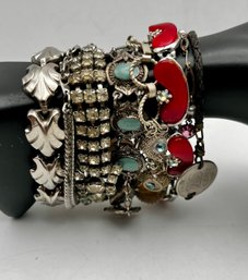 Vintage Silver Tone Bracelet Lot