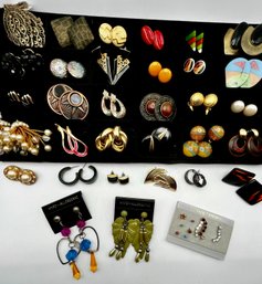 Pierced Earring Lot 32 Pairs Plus Singles