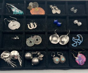 Silver Tone Pierced Earring Lot