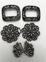 Antique Steel Cut Shoe & Belt Slides