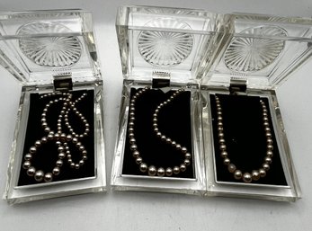 3 Presentation/ Display Box With Pearl Necklaces