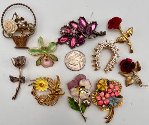 Vintage Floral Pin Lot