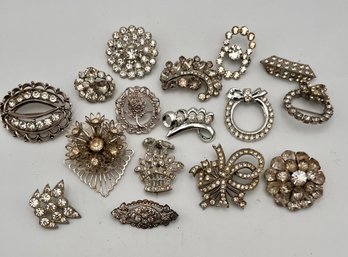 Vintage Rhinestone Pin Lot (16)