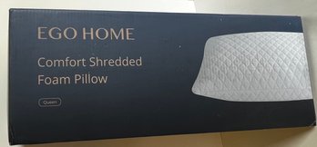 NIB EGO Home Comfort Shredded Foam Pillow -queen