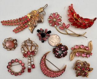 Vintage Pinks Lot Of 11 Pins