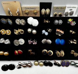 38 Pairs Clip Screw Vintage Earrings