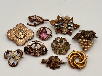Lot Of 10 Antique Small Pins