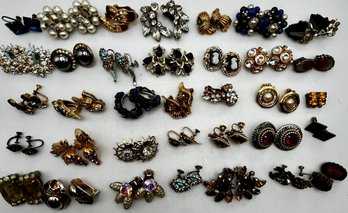 35 Vintage Screw & Clip Earrings