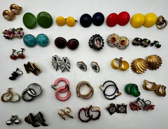 33 Pairs Clip / Screw Earrings