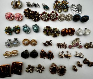 31 Vintage Pairs Clip & Screw Earrings