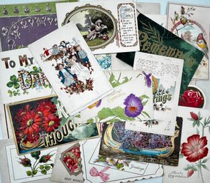 Mixed Greeting Post Cards Best Wishes Pre 1912