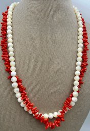 Vintage Necklaces Coral & Mop Bead