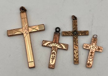 Antique Beautiful Gold Filled Crosses