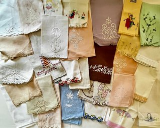 40  Vintage Personal Guest/ Tea /hand Towels Embroidered