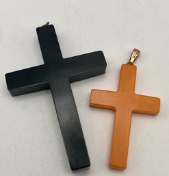 Bakelite Crosses Butterscotch And Black