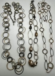 3 Silver & Gold Tone Necklaces