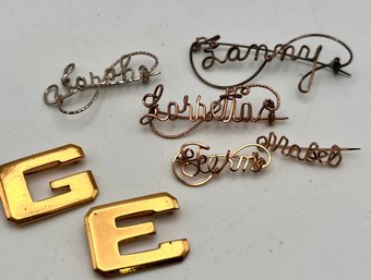Namea & Initials Pin Lot