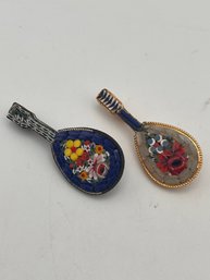 Italian Micro Mosaic Mandolin Pins