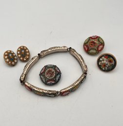 Lot Mix Micro Mosaic - Bracelet -earrings & Singles