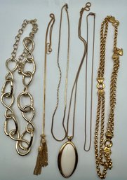 Gold Tone Necklace Lot (6) Dennis Bassi, LCI, Monet, Everdocci