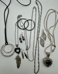 Silver Tone Necklaces & Earrings