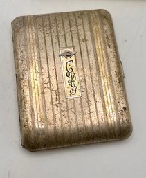 Cigarette Case Shriner -Marked- Sterling -elgin American Made In USA