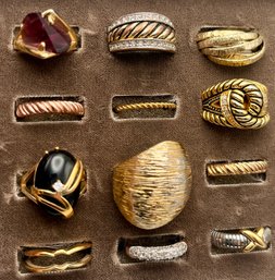 Gold Tone Ring Lot (12)